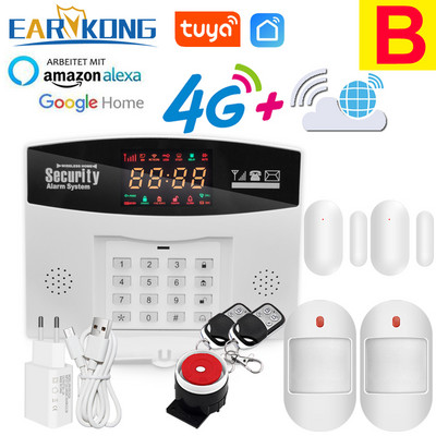 Σύστημα συναγερμού Tuya 4G GSM 433 MHz Ασύρματο σύστημα ασφαλείας έξυπνου σπιτιού 4G κάρτα SIM APP Τηλεχειριστήριο Συμβατό Alexa Google Home