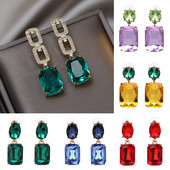 JURAN 10 boja Sjajne kristalne viseće naušnice Brincos Šarm Naušnice s kapljicama od kamenčića Modne vjenčane naušnice Nakit