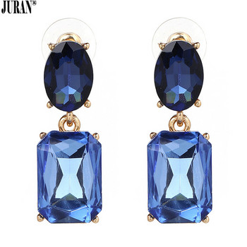 JURAN 10 цвята блестящи кристални висящи обеци Brincos Charm Rhinestone Drops Обеци Модни сватбени обеци Бижута