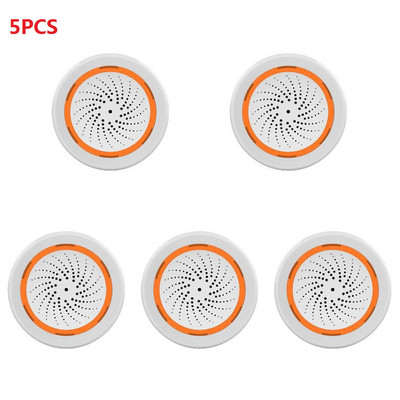 6-1PCS Tuya Zigbee skaņas gaismas sensors Viedā trauksmes sirēnas tālvadības pults Mājas drošības aizsardzības sistēma USB skaņas gaismas sensors