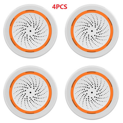 6-1PCS Tuya Zigbee skaņas gaismas sensors Viedā trauksmes sirēnas tālvadības pults Mājas drošības aizsardzības sistēma USB skaņas gaismas sensors