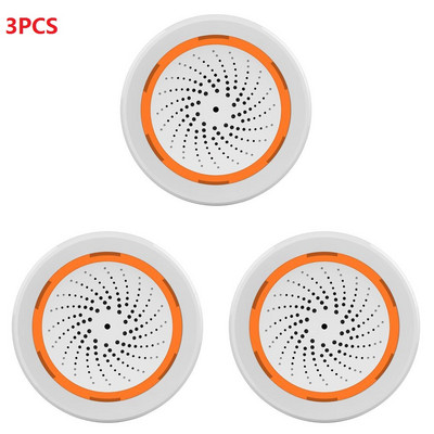 6-1PCS Tuya Zigbee skaņas gaismas sensors Viedā trauksmes sirēnas tālvadības pults Mājas drošības aizsardzības sistēma USB skaņas gaismas sensors