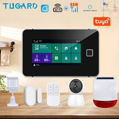 TUGARD G60+G20 Tuya WiFi охранителна алармена система IP камера 433Mhz PIR Сензор за движение на врата Сирена App Control Комплект за интелигентна домашна аларма