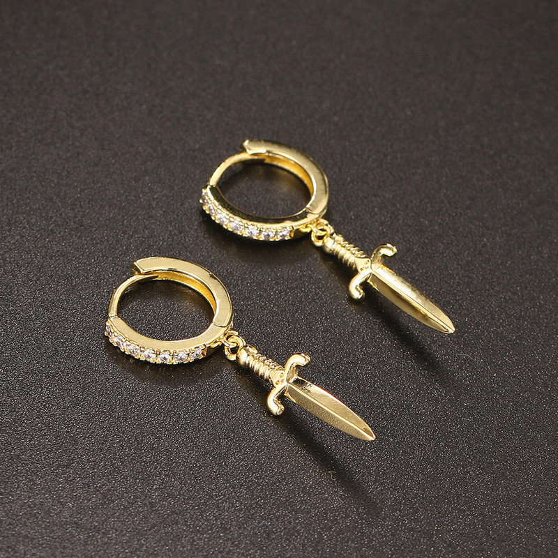Sabie pandantiv pumnal piercing cartilaj cercei pentru femei barbat lobul urechii cercei hip hop bijuterii rock punk accesorii KBE232