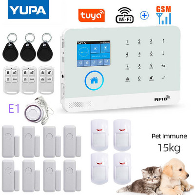 WIFI GSM mājas ielaušanās drošības signalizācijas sistēma ar mājdzīvnieku drošu kustības sensoru PIR detektoru TUYA Smartlife APP atbalsta Alexa un Google