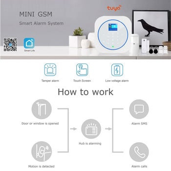 ZONAN G12 Tuya Wifi Gsm Безжична алармена система Защита на сигурността Контрол на приложението SmartHome Безопасна аларма Комплект Работа с Alexa Google