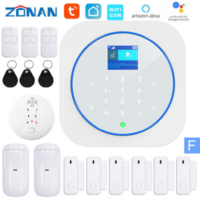 ZONAN G12 Tuya Wifi Gsm bezvadu signalizācijas sistēmas drošības aizsardzības lietotņu vadība SmartHome drošības trauksmes komplekts Darbs ar Alexa Google