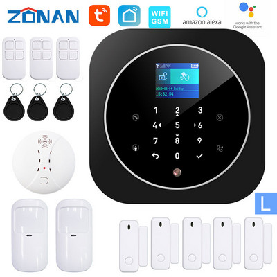 ZONAN G12 Tuya Wifi Gsm bezvadu signalizācijas sistēmas drošības aizsardzības lietotņu vadība SmartHome drošības trauksmes komplekts Darbs ar Alexa Google