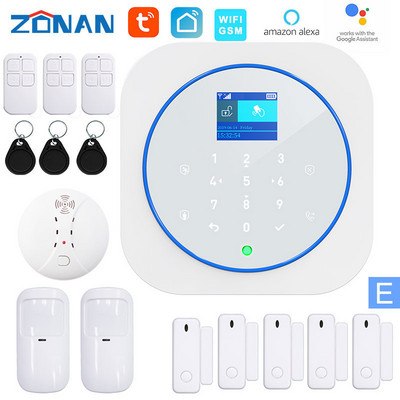 ZONAN G12 Tuya Wifi Gsm bezvadu signalizācijas sistēmas drošības aizsardzības lietotņu vadība SmartHome drošības trauksmes komplekts Darbs ar Alexa Google
