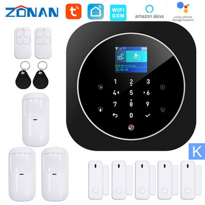 ZONAN G12 Tuya Wifi Gsm bezvadu signalizācijas sistēmas drošības aizsardzības lietotņu vadība SmartHome drošības trauksmes komplekts Darbs ar Alexa Google