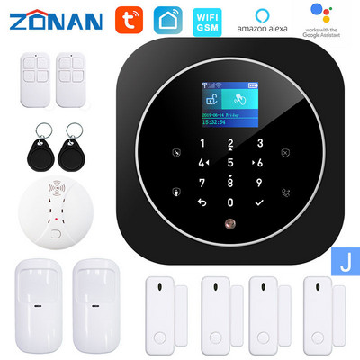 ZONAN G12 Tuya Wifi Gsm bezvadu signalizācijas sistēmas drošības aizsardzības lietotņu vadība SmartHome drošības trauksmes komplekts Darbs ar Alexa Google