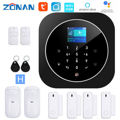 ZONAN G12 Tuya Wifi Gsm bezvadu signalizācijas sistēmas drošības aizsardzības lietotņu vadība SmartHome drošības trauksmes komplekts Darbs ar Alexa Google