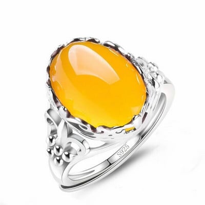 Hetian Jade Rings Естествен зелен камък Бижута Яспис Мъжки пръстен със сребърно покритие за мъже Подарък Регулируем ретро пръстен 2022 г.