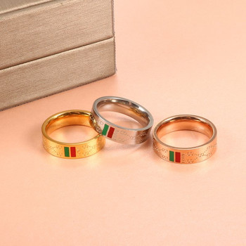 Дамски пръстени от неръждаема стомана Мъжко сватбено тържество Класическо златно покритие Очарователен пръстен с 8 шарки Луксозна марка Сватбени бижута