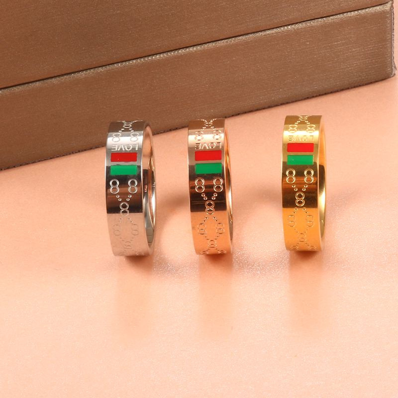 Inele pentru femeie din oțel inoxidabil Bărbați Petrecere de nuntă Placare cu aur clasic Fermecător cu 8 modele Inel pentru degete Bijuterii de nuntă de marcă de lux