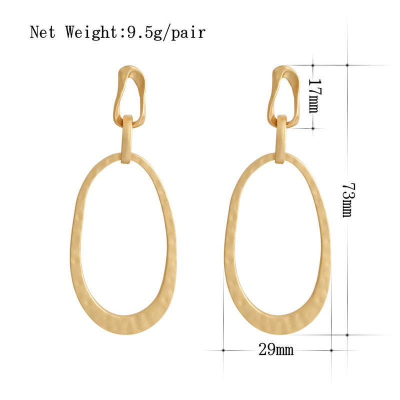 Нови модни висящи корейски обеци за жени Геометрични кръгли неправилни златни сребристи обеци Сватбени 2021 г. Бижута