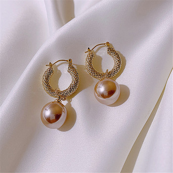 2021 Нова корейска мода Кръгла топка Перлени обеци капки за жени Темперамент Луксозни перлени обеци Бижута Подаръци за приятелка