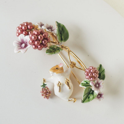 Roztomilé veveričky ovocné kvety šperky sady pre ženy jednoduché elegantné zvieracie náušnice náhrdelník prsteň brošňa doplnky