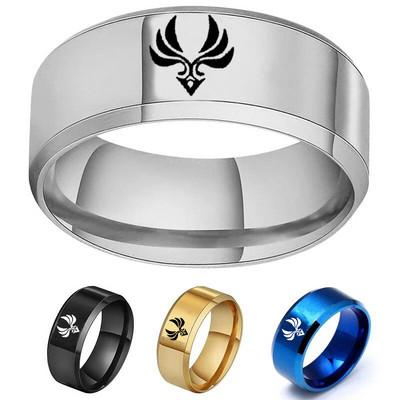AsJerlya Anime Genshin Impact Rings Eye Of God Water Wind Thunder Fire Rock Ice Nerezový prsteň Cosplay šperky Doplnky
