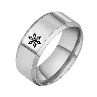 AsJerlya Аниме Genshin Impact Rings Eye of God Water Wind Thunder Fire Rock Ice Пръстен от неръждаема стомана Косплей Аксесоари за бижута