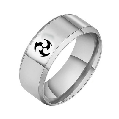 AsJerlya Аниме Genshin Impact Rings Eye of God Water Wind Thunder Fire Rock Ice Пръстен от неръждаема стомана Косплей Аксесоари за бижута