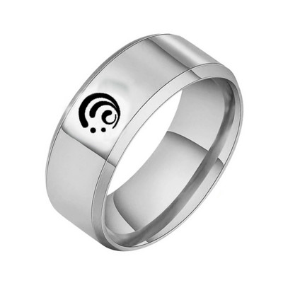 AsJerlya Аниме Genshin Impact Rings Eye of God Water Wind Thunder Fire Rock Ice Пръстен от неръждаема стомана Косплей Аксесоари за бижута