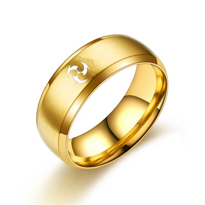 AsJerlya Аниме Genshin Impact Rings Eye of God Water Wind Thunder Fire Rock Ice Пръстен от неръждаема стомана Косплей Аксесоари за бижута