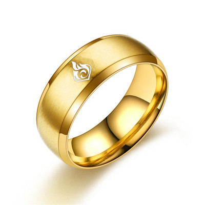 AsJerlya Аниме Genshin Impact Rings Eye of God Water Wind Thunder Fire Rock Ice Пръстен от неръждаема стомана Косплей Аксесоари за бижута