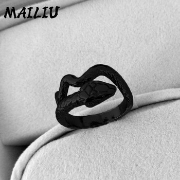 9 стила Европейски ретро пънк преувеличен дух черна змия пръстен модна личност стереоскопично отваряне регулируем пръстен бижута