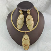 Set de bijuterii Dubai Cercei placat cu aur și colier pandantiv Nunți Design Accesoriu nou pentru cadouri de bijuterii de logodnă africane