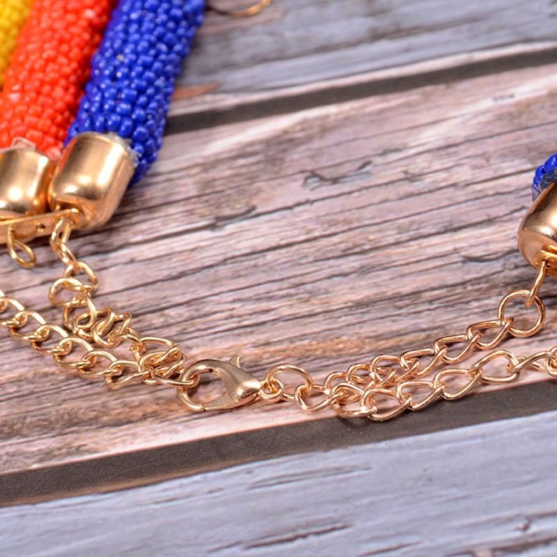 UDDEIN kézzel készített etnikai szokások Boho gyöngy nyaklánc fülbevaló szett Vintage nyilatkozat Maxi gallér party ajándék Collier afrikai ékszerek