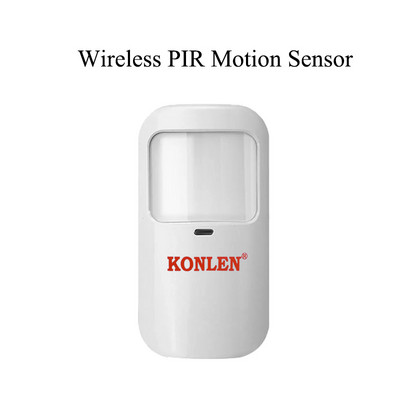 Bezdrôtový PIR detektor pohybu, senzor dverí, okien, požiaru, dymu, plynu, stroboskopická siréna, príslušenstvo 433 MHz pre alarm KONLEN