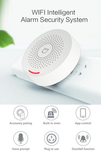 Wifi интелигентна домашна алармена система Безжична 433MHz охранителна аларма за кражба Tuya Smart Life App Control Безжичен комплект за домашна аларма