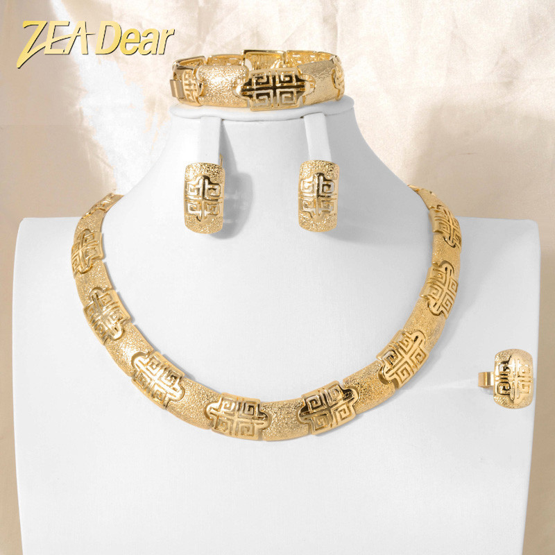 ZEA Dear Fashion Set de bijuterii pentru femei Saudi Comerț cu ridicata Ieftin Set de bijuterii africane de mireasă Cadou de logodnă