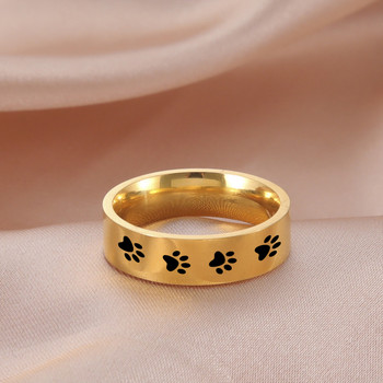 Skyrim από ανοξείδωτο ατσάλι ίχνη σκύλου Δαχτυλίδια για άνδρες Γυναίκες Χαριτωμένα πόδια ζώων Δαχτυλίδι δάχτυλα Κοσμήματα Δώρο γενεθλίων Φίλοι Χονδρική