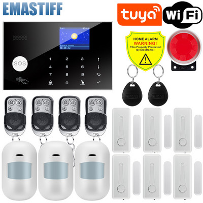Sistem de alarmă WiFi GSM Tuya 433MHz Alarmă de securitate fără fir pentru efracții Tuya/Aplicația Smart Life compatibilă cu Alexa Google Home