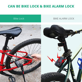 Awapow Bike Alarm Кодова ключалка Безжично дистанционно управление Анти-кражба Велосипедна аларма 110dB Вибрационна аларма против взлом Велосипедна аларма Заключване с парола