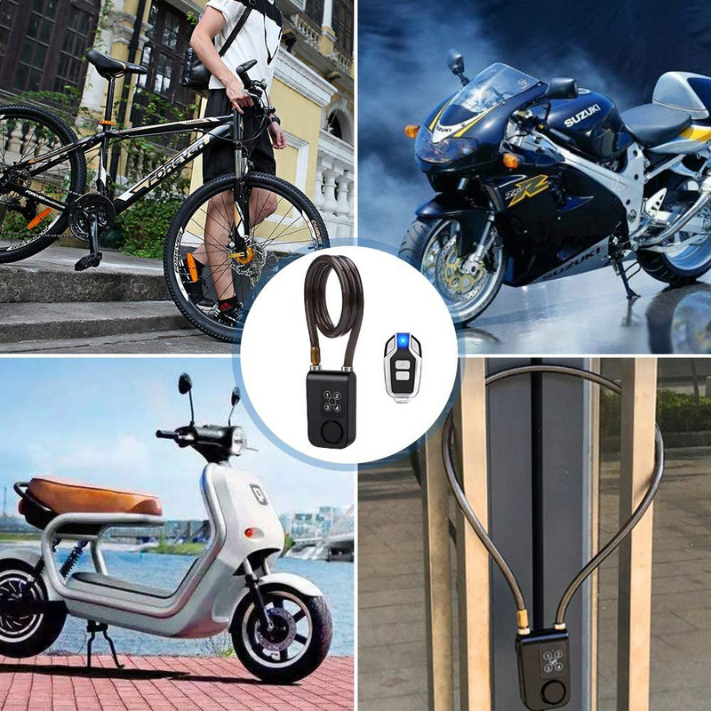 Awapow Bike Alarm Code Lock Bezdrôtový diaľkový ovládač Proti krádeži Cyklistický alarm 110dB Vibrácie proti vlámaniu Cyklistický alarm s heslom