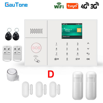 GauTone 3G 4G vezeték nélküli riasztórendszer WiFi otthoni biztonsági rendszer IP-kamerával füstérzékelő támogatás Alexa Tuya Smart Life
