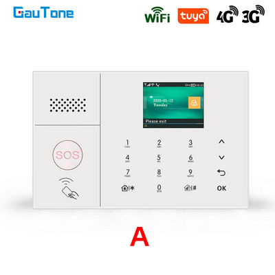 GauTone 3G 4G vezeték nélküli riasztórendszer WiFi otthoni biztonsági rendszer IP-kamerával füstérzékelő támogatás Alexa Tuya Smart Life
