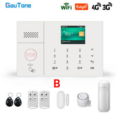 GauTone 3G 4G vezeték nélküli riasztórendszer WiFi otthoni biztonsági rendszer IP-kamerával füstérzékelő támogatás Alexa Tuya Smart Life