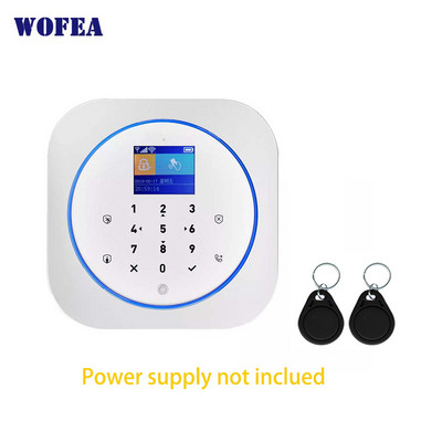 Wofea Smart Home Security 2 în 1 Sistem wireless de alarmă Wifi și GSM Funcționează cu APP Tastatură tactilă LCD RFID Control etichetă Alexa