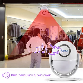 KERUI P6 Welcome Alarm Chime Безжична сигурност Защита Инфрачервен IR Сензор за движение Звънец Звънец Аларма Звънец + Дистанционно управление