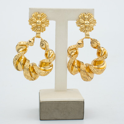 Set de bijuterii la modă pentru femei africane Dubai, cercei și colier de culoare aurie pentru nunți de mireasă, set de inele, brățări, cadouri de petrecere