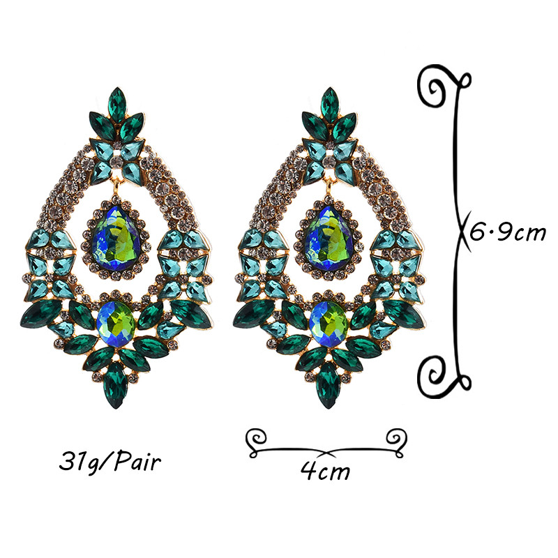 Cercei cu picătură cu cristale colorate, metalice lungi, stiluri noi, accesorii de bijuterii cu strasuri de înaltă calitate, pentru femei, comerț cu ridicata