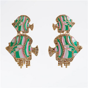 JURAN Nova moda 2020. Cvjetne naušnice za žene Boemske raznobojne geometrijske padajuće naušnice Pokloni za zabave Bižuterije Veleprodaja