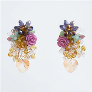 JURAN Nova moda 2020. Cvjetne naušnice za žene Boemske raznobojne geometrijske padajuće naušnice Pokloni za zabave Bižuterije Veleprodaja