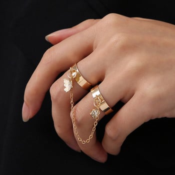 Нов комплект бохемски пръстени за жени Vintage Antique Gold Color Laides Retro Fingers Accessories anillos mujer Retro bague femme