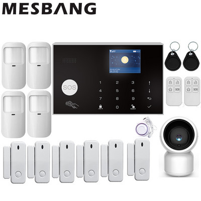 WIFI GSM Kućni bežični sigurnosni alarmni sustav Kompleti Protuprovalni alarm Detektor pokreta protiv kućnih ljubimaca Tuya Alexa APP Wifi kamera 11 jezika