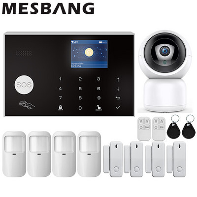 WIFI GSM Kućni bežični sigurnosni alarmni sustav Kompleti Protuprovalni alarm Detektor pokreta protiv kućnih ljubimaca Tuya Alexa APP Wifi kamera 11 jezika